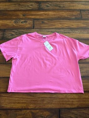 Boxy Crewneck Tee in Bubblegum Pink - Women's Short Sleeve